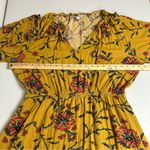 Knox Rose Women’s Classic Yellow Floral Printed Smocked Dress Pockets Size Large Photo 6