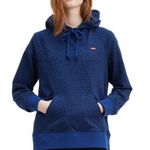 Levi's Levi’s Blue Leopard Print Hoodie Sweatshirt Photo 0