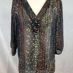 Honey Punch black ditsy floral top size small Photo 0