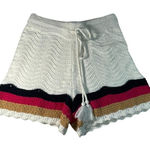 House Of Harlow 1960 Crochet Knitted Tassel XS White Multcolor Trim Boho Shorts Photo 0