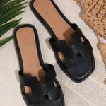 SheIn Black Sandals Square Toe Photo 0