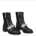 Alexander McQueen  • black calfskin boot chunky silver metal studded moto Photo 5