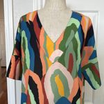 CROSBY by Mollie Burch  geode colorful vneck blouse Photo 6