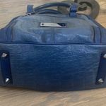 L.A.M.B. Gwen Stefani Domed Croc Embossed Blue Leather Bag Photo 2