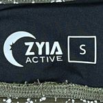 Zyia Size Small Active Olive Green & White Sports Top Bra Photo 4