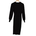HAEEOF Black Ribbed Knit Long Sleeve Midi Dress Size M Size M Photo 4