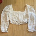 Rebellion Boho 3/4 Sleeve Lace Detailed Crop Top Photo 3