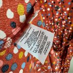 Loft Dotted V Neck Tie Waist Midi Shirt Dress Size 8 Multicolor Long Sleeve Photo 8