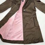 Coach  Leatherware Long Jacket Trench Coat Brown Pink Silk Lining Size 2 Women's Photo 6