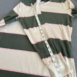 Vans Sz: S Cream Tyme Green White Pink Striped Long Sleeve Rugby Polo Top. Photo 4