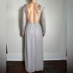 Lulus Awaken My Love Light Grey Long Sleeve Lace Maxi Dress Size Small Gray Photo 5