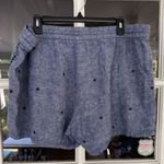 Old Navy Linen Blend Chambray Shorts Boho XL Pull On Embroidered Drawstring Photo 2