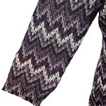 Roz & Ali  X-Large Top Chevron Lace Overlay Stretch 3/4 Sleeves Round Neck Purple Photo 3