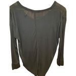 Rag and Bone Rag &ā Bone Women Small Longsleeve Sheer Scoop Neck Textured Raw Hem Black Top Photo 5