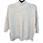 Mer Sea cable knit One Size drop shoulder mock neck sweater, cream color, EUC Photo 1