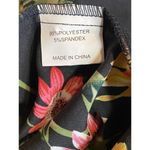 NWT Buguest Wrap Dress XXL Black Floral Long Sleeve Tropical V Photo 6