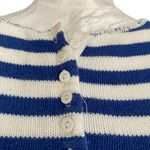 Vintage Blue White Nautical Stripe Henley Knit Short Sleeve Shirt Size Medium Photo 13