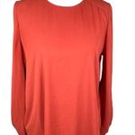 Loft Puffy Sleeves Blouse Burnt Orange Size Medium Photo 0