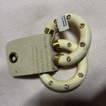 Anthropologie  Cream and Gold Hoop Earrings Photo 3