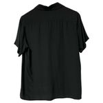 Vintage IRENE TOTH Black 100% Silk Short Sleeve Button Down Shirt Women Size 8 Photo 1