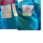 TEAL AQUA BLUE‎ MERMAID RHINESTONE RUCHED STRAPLESS PARTY MINI DRESS LARGE EUC Blue Photo 5