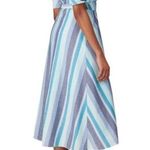 B Collection by Bobeau Orna Wrap Dress Blue Striped Midi Sleeveless M Size M Photo 2