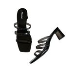 Abound  Ethan Black Smoke Translucent Heel  Strappy Slide Sandals Size 9 Photo 0