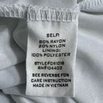 Mine White Mini Dress w/ Tan Polka Dots and Ruffled Hem & Sleeves Women’s Large Photo 4