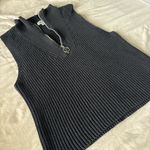 Vigoss  Black Knit Zip-Up Tank Top Photo 2