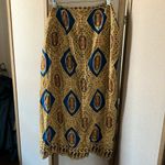 Fire Studio Blue and Gold Patterned boho look wrap style skirt 1X Photo 6