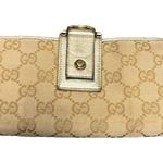 Gucci D Ring GG Canvas leather Continental Wallet SEE PHOTOS FOR WEAR Photo 0