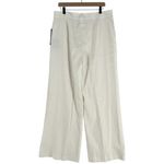Donna Karan New York White Linen Blend High Rise Wide Leg Trouser NWT Size 16 Photo 1