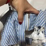 Rise of Dawn Blue Pinstripe Tassel Crop Zip Back Large Blue Photo 11