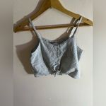 ZARA  Striped Denim Crop Top Blue & White Sleeveless Square Neck Size 13-14 Cm 16 Photo 5