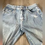 PacSun Mom High Rise Light Wash Distressed Straight Leg Cropped Jeans Size 25 Photo 9