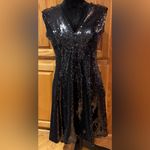 Dress the Population  Marilyn Sequin Sleeveless V-Neck Mini Dress Black Sz Large‎ Photo 5