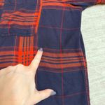 Mossimo Women’s XL Boyfriend Fit Red Blue Button Down Flannel Long Sleeve Shirt Photo 7