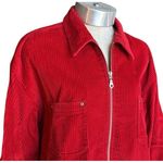 Talbots  Women's Size‎ Medium Corduroy Full Zip Shacket Shirt Red Cotton Layering Photo 0