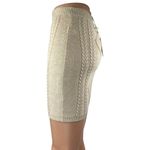 NEW Beivy Beige Tan Cable Knit Wool Pull On Fitted Sculpt Pencil Mini Skirt Sz S Photo 1