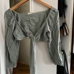 Audrey 3+1 Green Wrap Cropped Blouse Photo 1