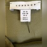 Topshop NWOT  Nordstrom Side Asymmetric Drape Satin Midi Skirt Green Size US 6 Photo 1