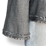 Rebecca Taylor  Gray Tweed Wool Jacket Peplum Fringe Mini Polka Dots Designer 4 Photo 3