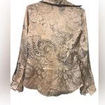 Vintage Trussardi Jeans 100% Silk made in Italy women’s top size small Tan Photo 0