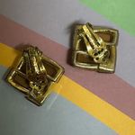 LISNER chocolate brown lucite thermoset parure clip on vintage earrings Photo 5