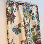 Amazon High Waist Stretch Pants Boho Butterfly Garden Pattern Tan Womens Plus 42” Waist Photo 1