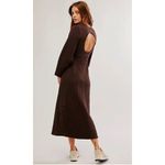 Free People Gabby Boho Textured Seamless Midi Dress in Coconut Shell Size Medium Photo 1
