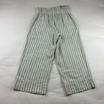 Madewell Light Blue Stripe Linen Blend Huston Relaxed Leg Cropped Pant M Photo 6