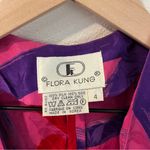 Flora Kung Vintage Silk Jacquard Floral Print Faux Wrap V Neck Midi Dress Pink Size 4 Photo 7