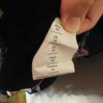 Nicholas Black Purple Floral 100% Silk Square Neckline A Photo 12