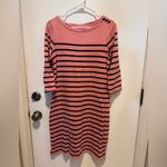 L.L. Bean Pink and Navy Striped pencil Dress size medium Photo 1
